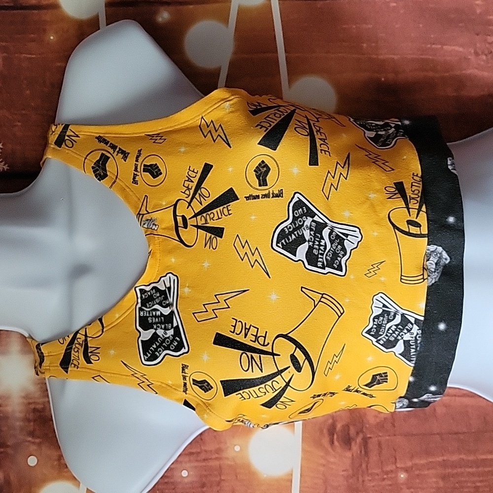 Hot Mango Undies Distressed BLM Crop Top Size L Black Lives Matter Crop